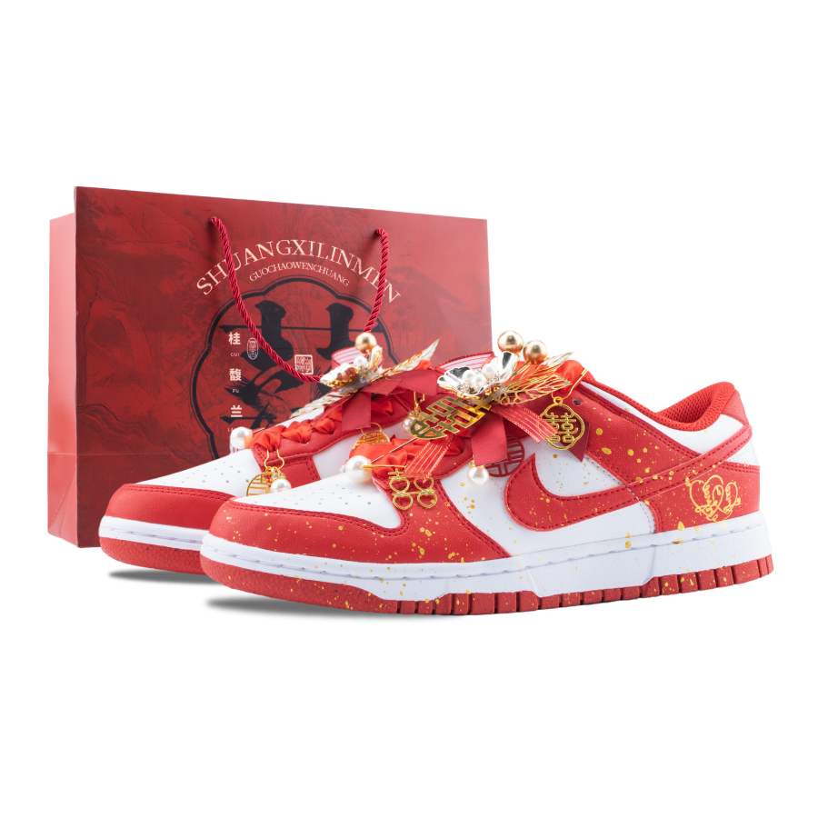 Nike Nike Dunk Blissful Union Abrasion Resistant Low top Skateboard Shoes Unisex Red