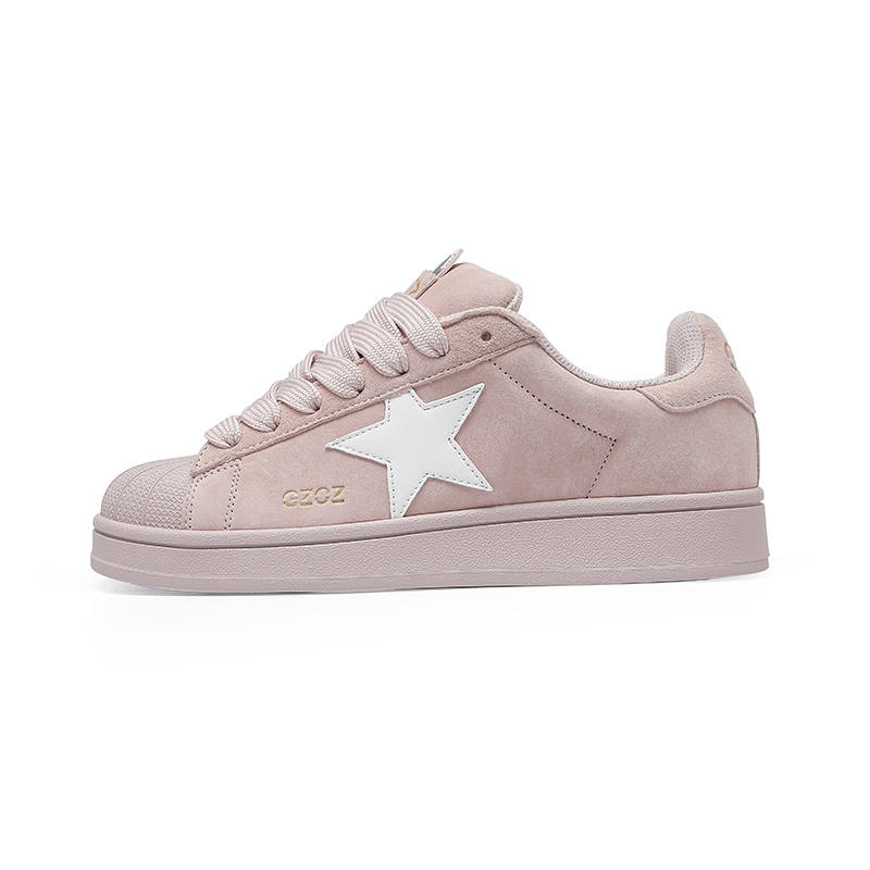 GZOZ Slip Resistant Cushioning Abrasion Resistant Low top Skateboard Shoes Unisex Rose Pink