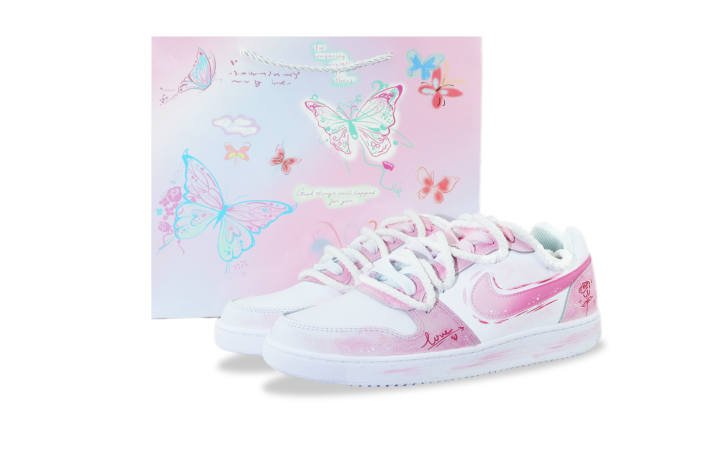 Nike Nike EBERNON Abrasion Resistant Low top Skateboard Shoes Unisex Pink
