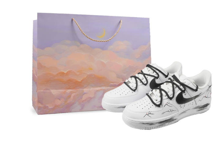 Nike Nike Air Force 1 Chinese Style Ink Wash Slip Resistant Abrasion Resistant Slip Resistant Abrasion Resistant Low top