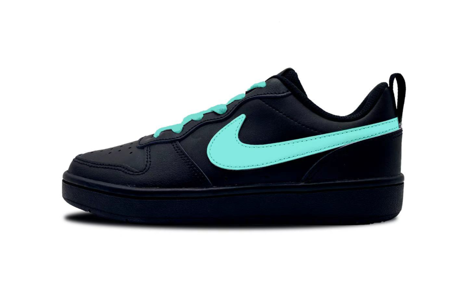 Nike Nike Court Borough 2 Dark Night Mint Slip Resistant Abrasion Resistant Slip Resistant Abrasion Resistant Low top