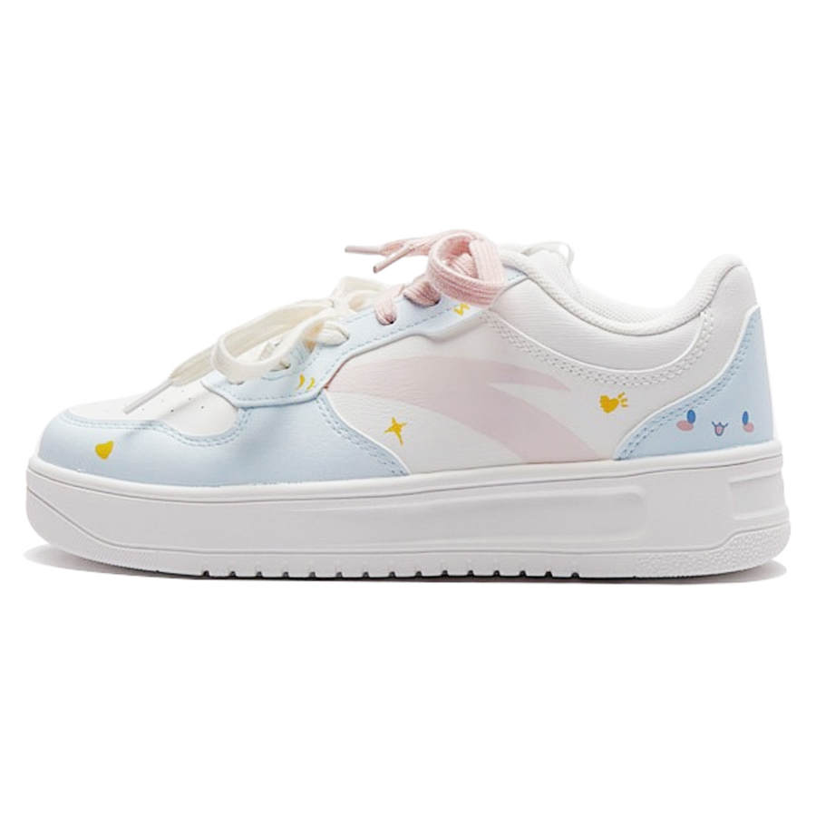 Anta Easy Slip Resistant, Abrasion Resistant, Lightweight Low top Skateboard Shoes Women's Pink Blue
