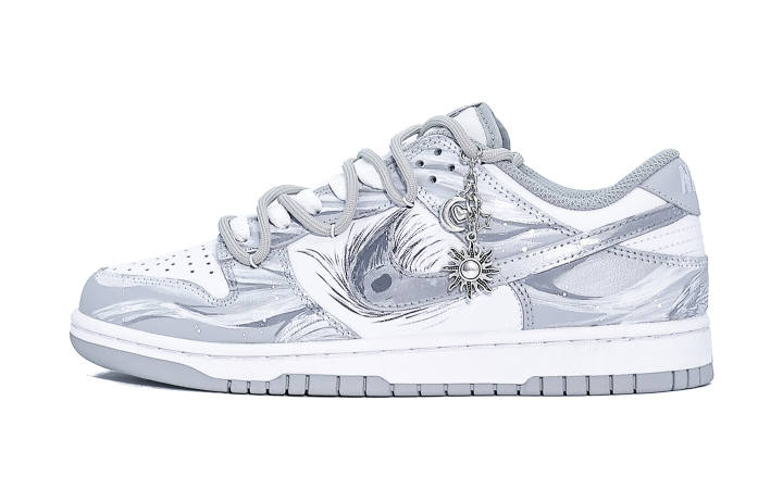 Nike Nike Dunk Abrasion Resistant Low top Skateboard Shoes Unisex Silver Gray