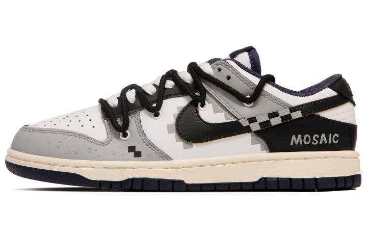 Nike Nike Dunk Pixel World Slip Resistant Abrasion Resistant Low top Skateboard Shoes Men's Gray Black