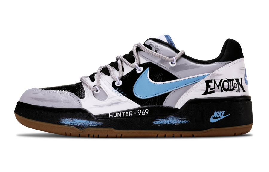 Nike Nike Full Force Abrasion Resistant Low top Skateboard Shoes Men's Black Gray Blue