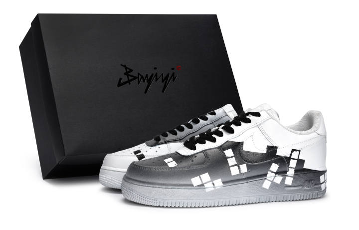 Nike Nike Air Force 1 Special Shoe Box Slip Resistant Abrasion Resistant Low top Skateboard Shoes Unisex Black White