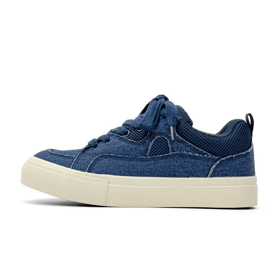 HUANQIU Slip Resistant Abrasion Resistant Low top Skateboard Shoes Men's Denim Blue
