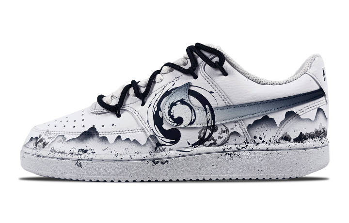 Nike Nike Court Vision 1 Fish Play Scene Leather Chinese Style Slip Resistant Abrasion Resistant