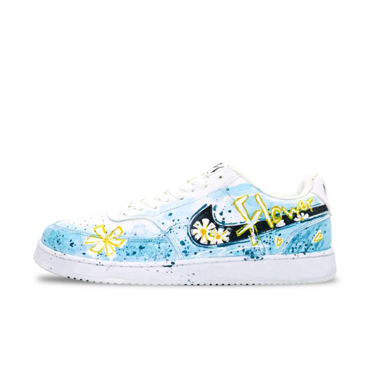 Nike Nike Court Vision 2 Skateboard Shoes Unisex Low Top Blue/Yellow/White