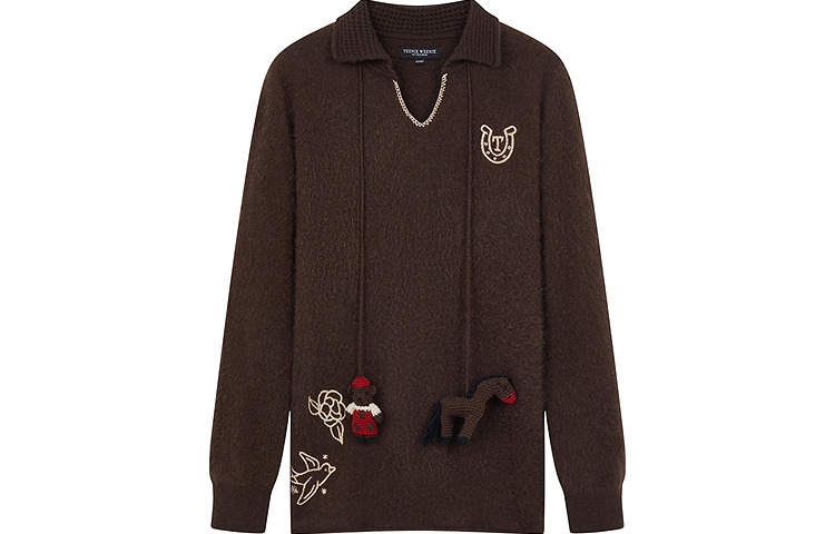 Teenie Weenie Knitwear Women's Brown Lapel Moderate Other