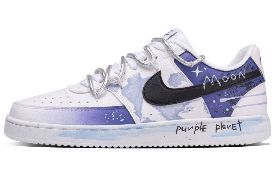 Nike Nike Court Vision 1 Moon Voltage Cushioning Abrasion Resistant Low top Skateboard Shoes Unisex White Blue