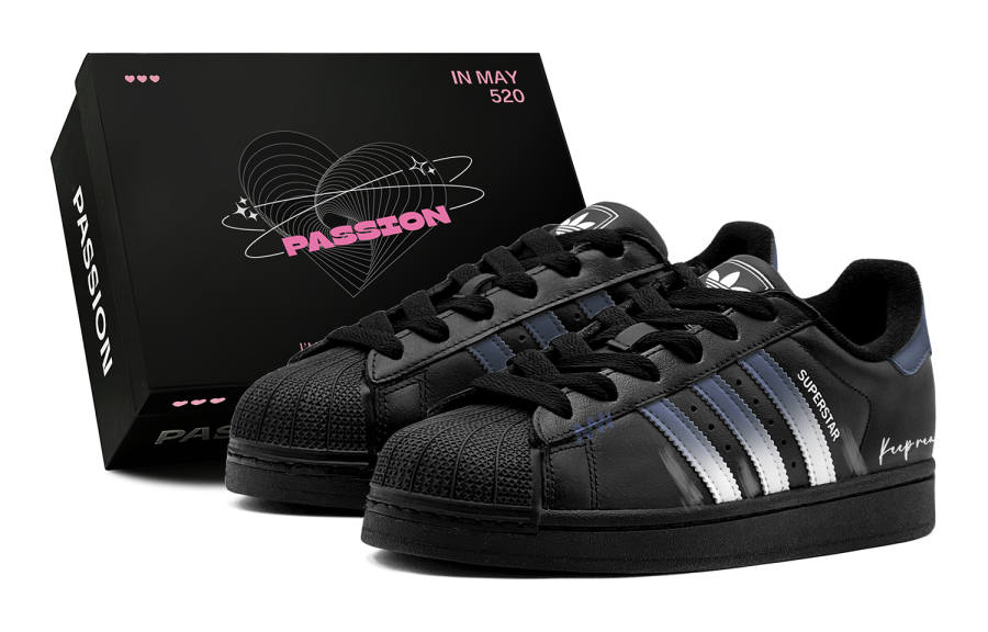 Adidas Originals SUPERSTAR Shell Head, Tranquil Night Low top Skateboard Shoes Unisex Black
