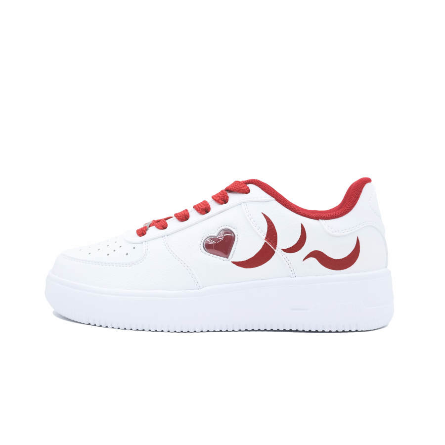 QIAODAN Cushioning Lightweight Abrasion Resistant Low top Skateboard Shoes Women's White Red