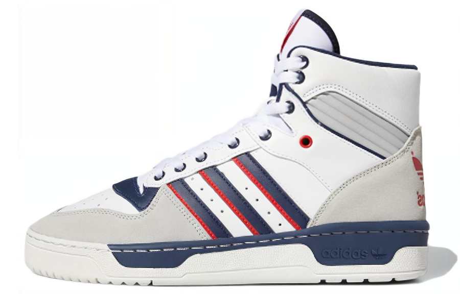 Adidas Originals Rivalry Abrasion Resistant Abrasion Resistant High top Skateboard Shoes Men's White Gray