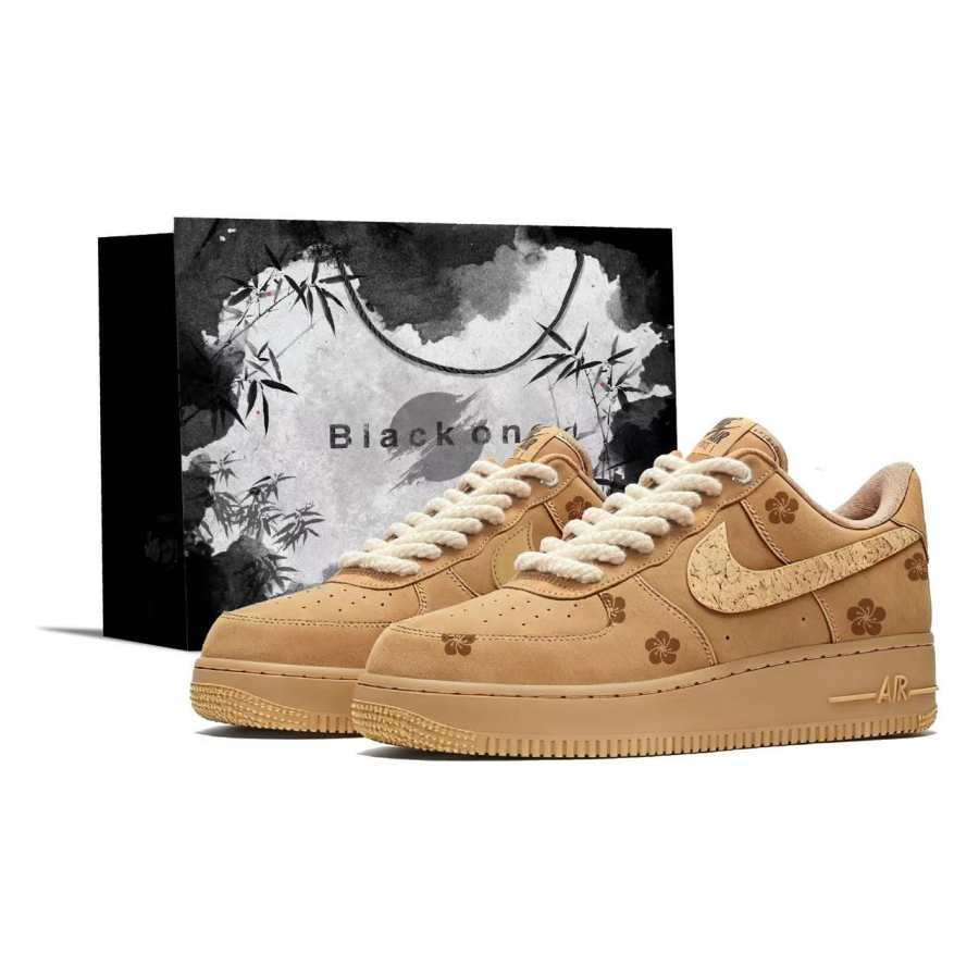 Nike Nike Air Force 1 All Over Print Brown Shoes Abrasion Resistant Lightweight Wear resistant And Lightweight Low top