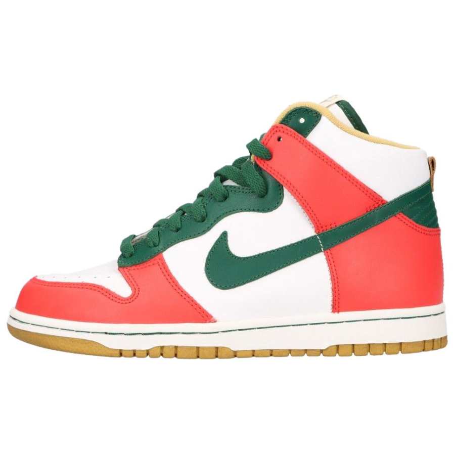 Nike Nike Dunk High top Skateboard Shoes Women's White Green Red