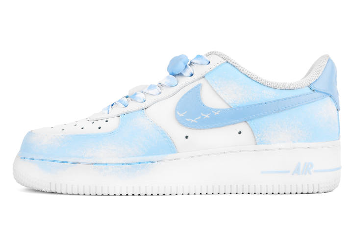Nike Nike Air Force 1 Abrasion Resistant Abrasion Resistant Low top Skateboard Shoes Unisex Blue