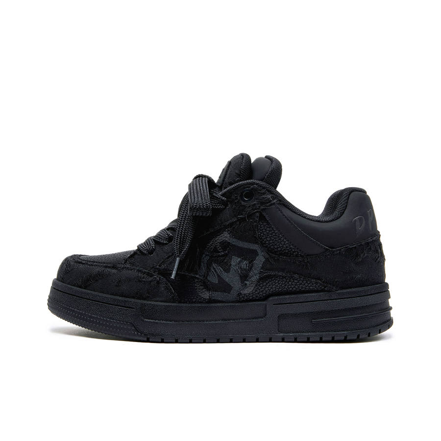 MQMS Distressed Aesthetic Collection Chinese Fashion Trend Street Black Warrior Puffy Shoes