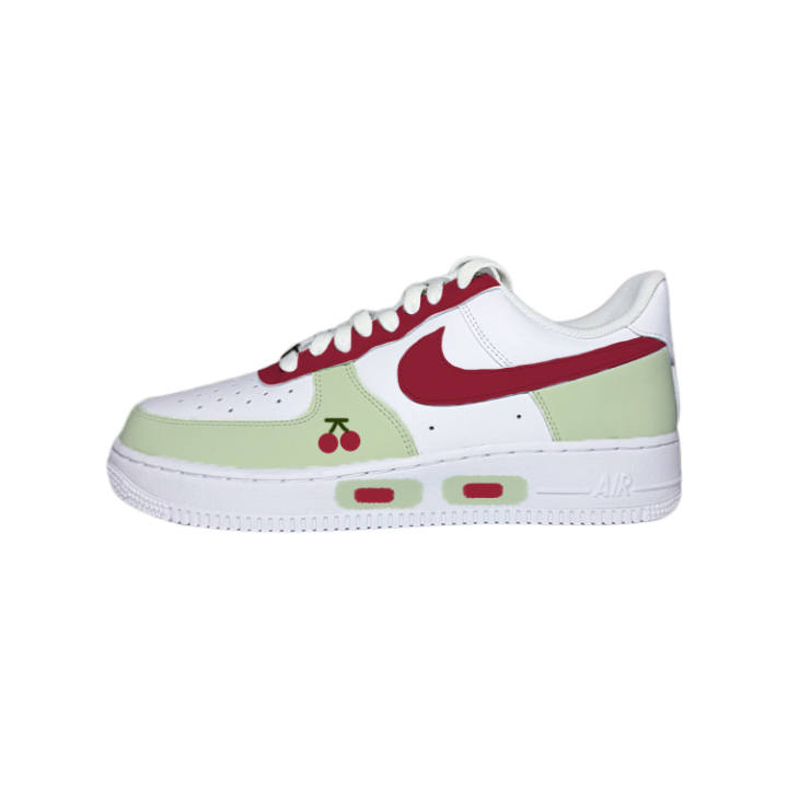 Nike Nike Air Force 1 07 Cherry Leather Low top Skateboard Shoes Men's White Red Green