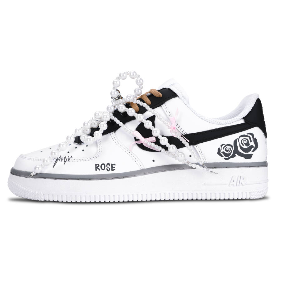 Nike Nike Air Force 1 Waterproof And Wear resistant Low top Skateboard Shoes Women's White Black