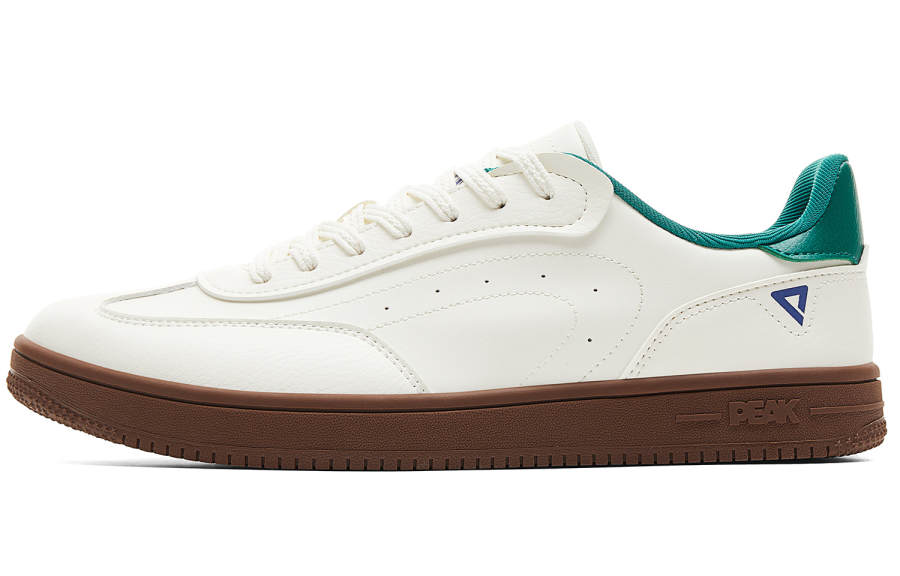 PEAK Slip Resistant Abrasion Resistant Low top Skateboard Shoes Men's White Green