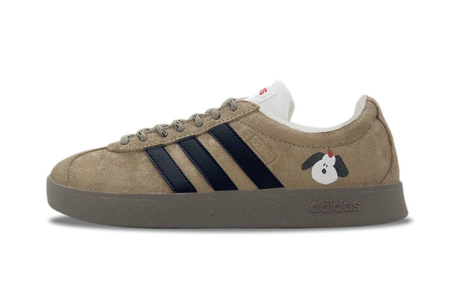 Adidas Adidas VL COURT 2.0 Funi Brown Trace Abrasion Resistant Low top Skateboard Shoes Unisex Umber