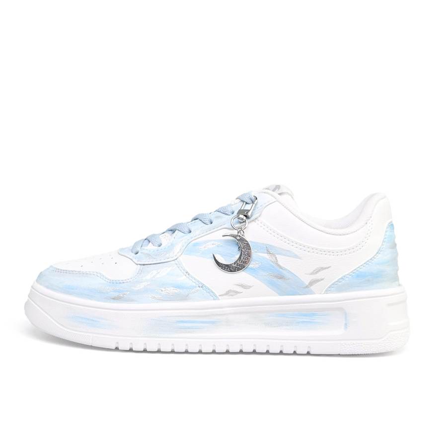 Anta Easy Slip Resistant Cushioning Lightweight Low top Skateboard Shoes Unisex Blue White