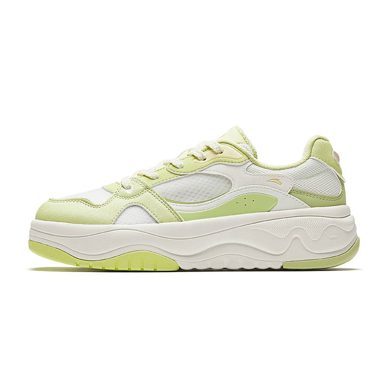 Anta Breathable Abrasion Resistant Breathable And Wear resistant Low top Skateboard Shoes Women's White Green