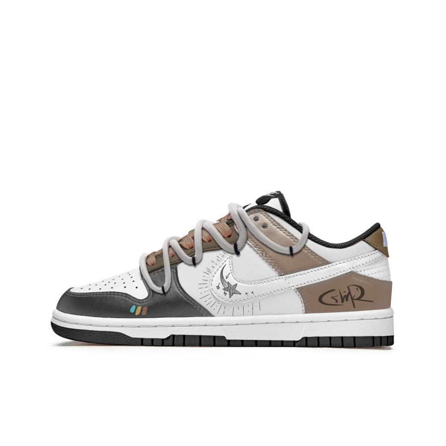 Nike Nike Dunk Freedom Panda, Gecko Slip Resistant Abrasion Resistant Low top Skateboard Shoes Unisex Black Brown