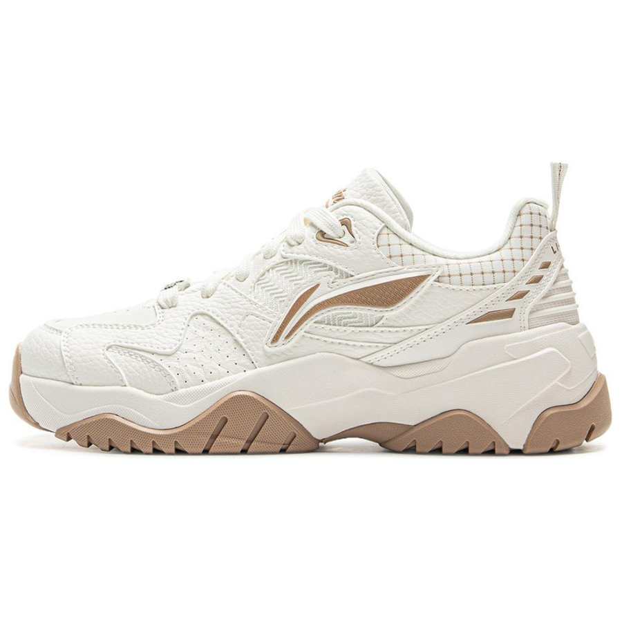 Li-Ning Li Ning Tianji 3 Slip Resistant Cushioning Abrasion Resistant Lightweight Low top Skateboard Shoes Women's White Gray