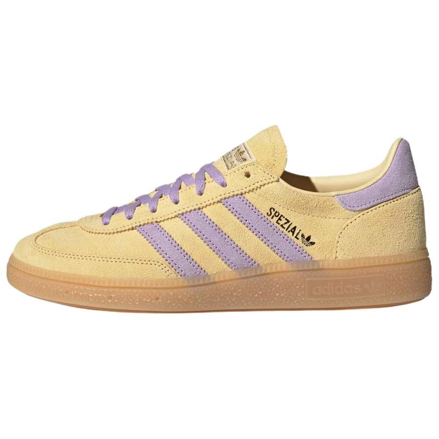 Adidas Originals HANDBALL SPEZIAL Synthetic Leather, Leather Low top Skateboard Shoes Women's Light Orange Yellow