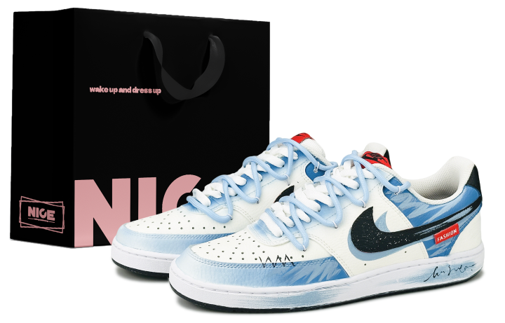 Nike Nike Court Vision 1 Wear resistant And Lightweight Low top Skateboard Shoes Men's Blue