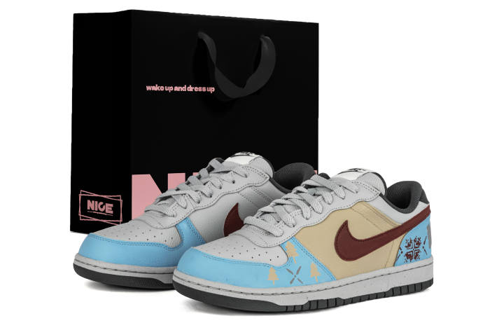 Nike Nike Big Abrasion Resistant Abrasion Resistant Low top Skateboard Shoes Men's Blue Gray