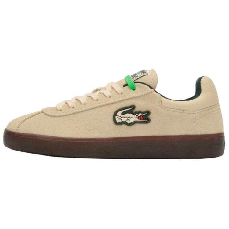 LACOSTE BASESHOT Slip Resistant Abrasion Resistant Low top Skateboard Shoes Women's Light Brown