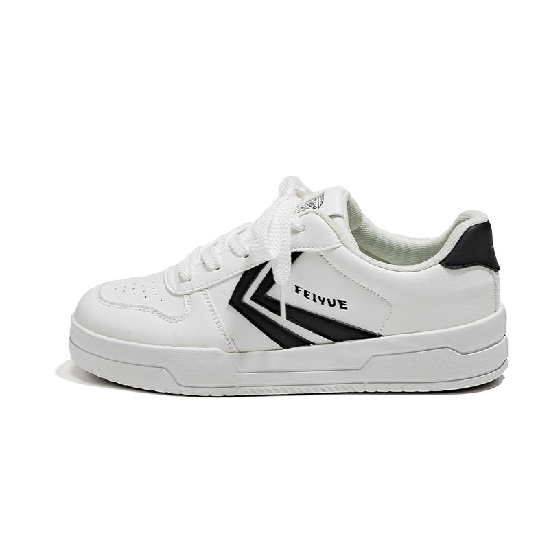 FEIYUE Slip-Resistant Lightweight Height-Increasing Low-top Skateboard Shoes Women's White Black