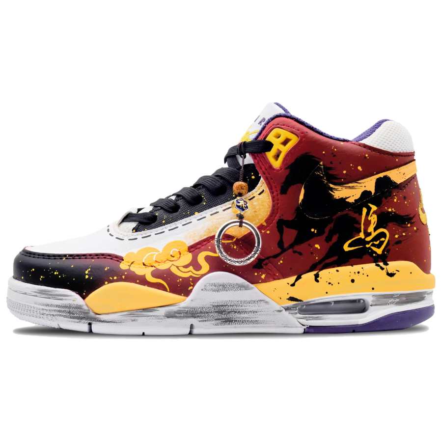 Nike Nike Flight Legacy Horse Leaping Dragon Soaring Abrasion Resistant Thermal Vintage Basketball Shoes Men's Red Black