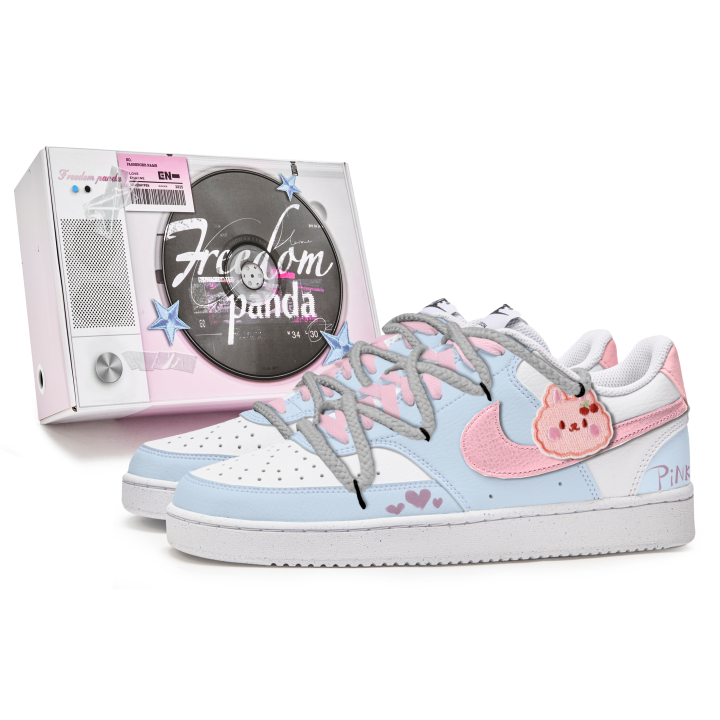 Nike Nike Court Vision 1 Slip Resistant Abrasion Resistant Low top Skateboard Shoes Men's Blue Pink