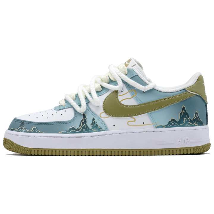 Nike Nike Air Force 1 Leather Low top Skateboard Shoes Unisex Dark Cyan