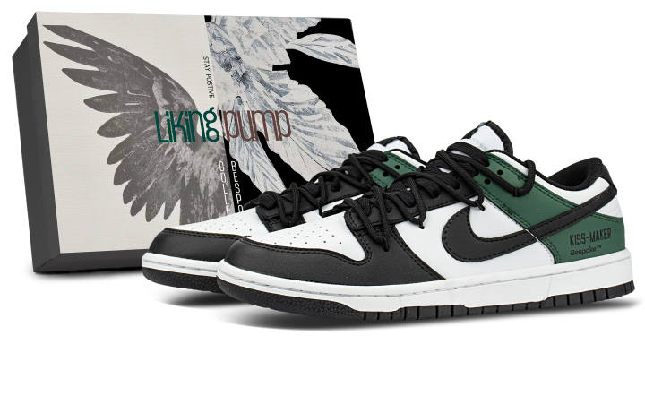 Nike Nike Dunk Dark Green Intertwined Leather Cushioning Impact Resistance Low top Skateboard Shoes Unisex Jasper