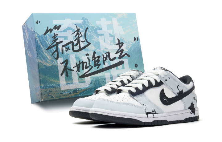 Nike Nike Dunk Abrasion Resistant Low top Skateboard Shoes Unisex Black White Gray