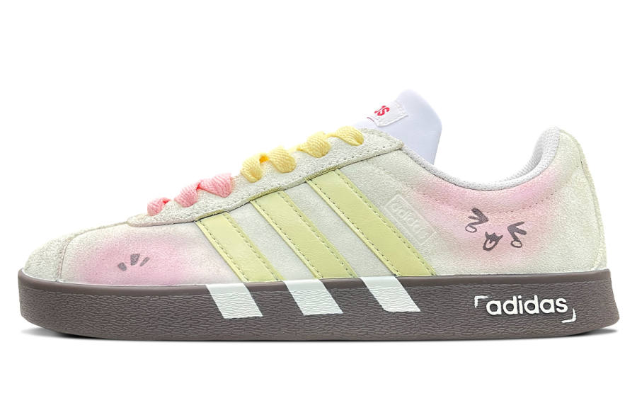 Adidas Adidas VL COURT 2.0 Abrasion Resistant Low top Skateboard Shoes Unisex Ecru