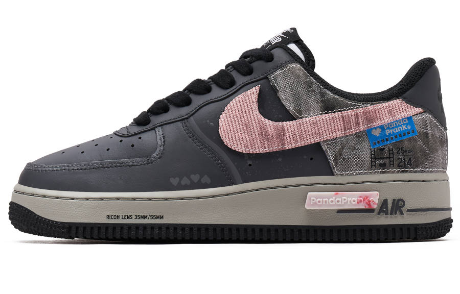 Nike Nike Air Force 1 Abrasion Resistant Abrasion Resistant Low top Skateboard Shoes Men's Black Silver Pink