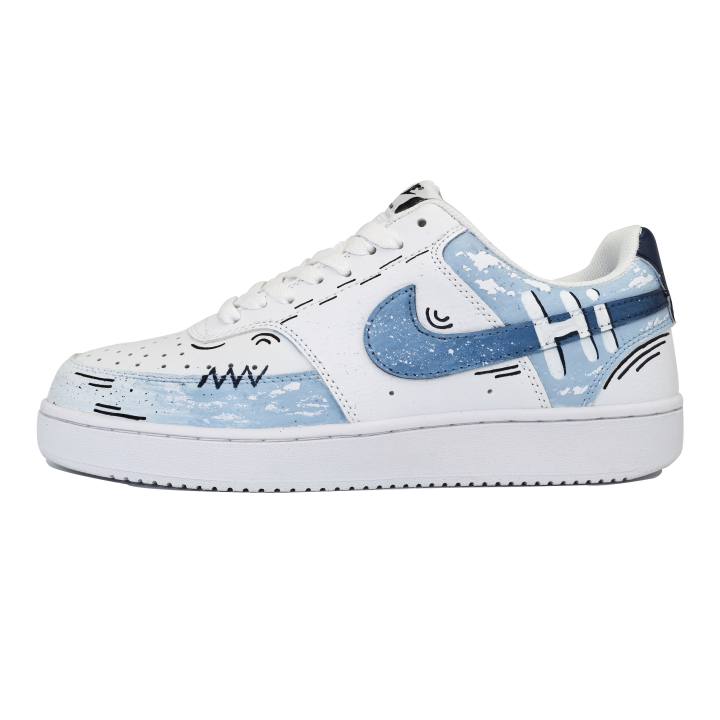 Nike Nike Court Vision 1 Blue Sky Low top Skateboard Shoes Unisex White Blue
