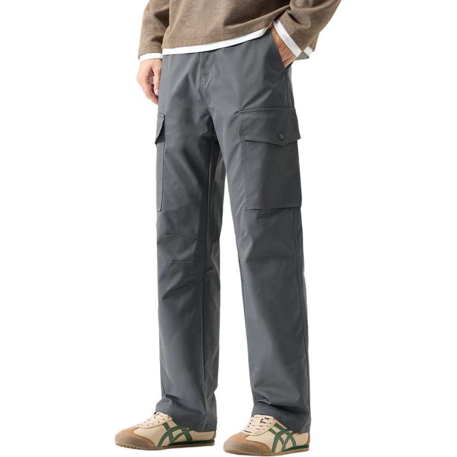 Tonlion Casual Pants Unisex Moderate Straight Fit Pants