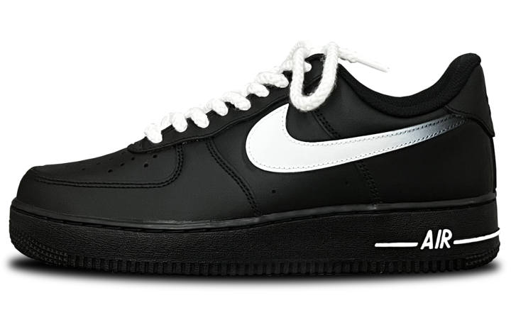Nike Nike Air Force 1 Slip Resistant Abrasion Resistant Low top Skateboard Shoes Unisex Black White