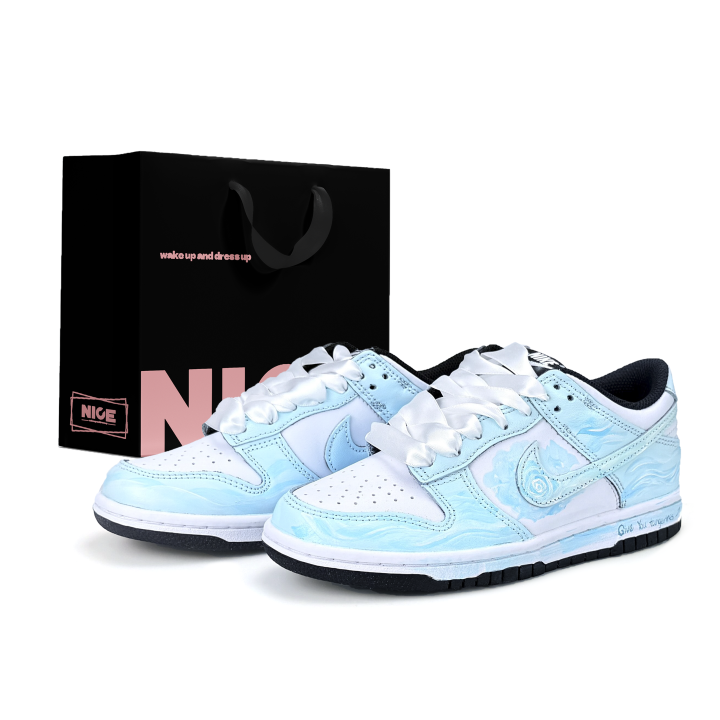 Nike Nike Dunk Abrasion Resistant Low top Skateboard Shoes Unisex Blue White