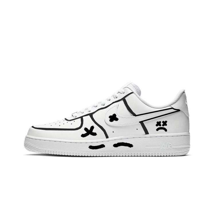 Nike Nike Air Force 1 Mistake Leather Low top Skateboard Shoes Men's Black White