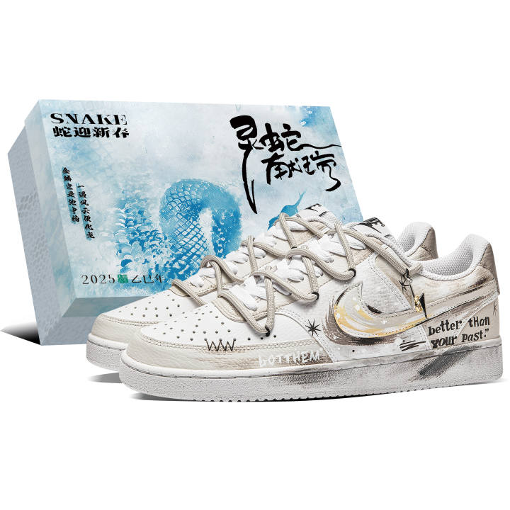 Nike Nike Court Vision 1 LOW Bohemian, Special Shoe Box, Galaxy Aesthetics, Star, Distressed Hand Drawn Cushioning Low top