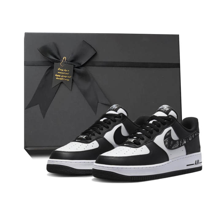 Nike Nike Air Force 1 Coverage Slip Resistant Abrasion Resistant Balance Support Low top Skateboard Shoes Unisex White Black