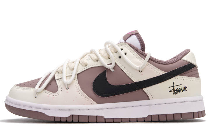 Nike Nike Dunk Low top Skateboard Shoes Unisex Pink Brown White